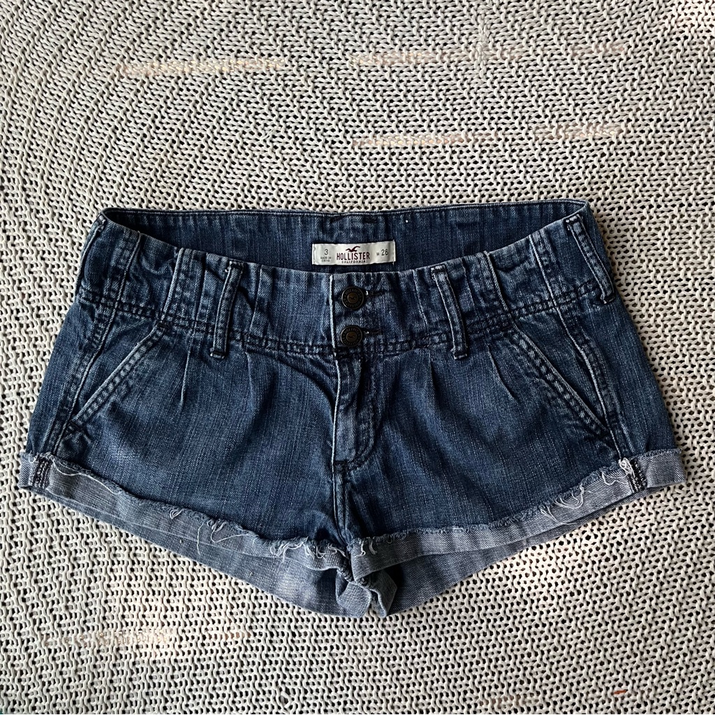 Hollister Womens Blue Lowrise Mini Denim Shorts